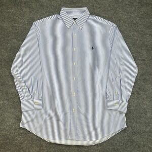 Ralph Lauren Button Shirt Men's XL Performance Stripe Long Sleeve Altered Sleeve